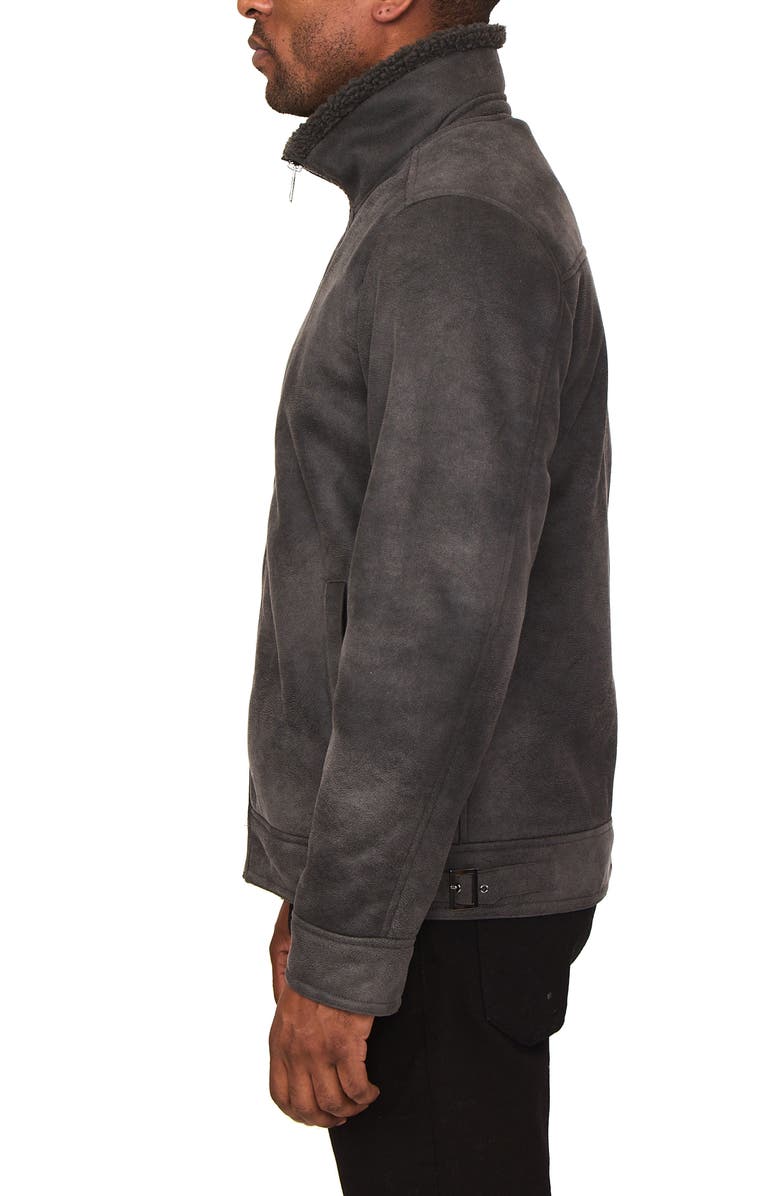 Rainforest Faux Shearling Lined Leather Aviator Jacket, Alternate, color, 