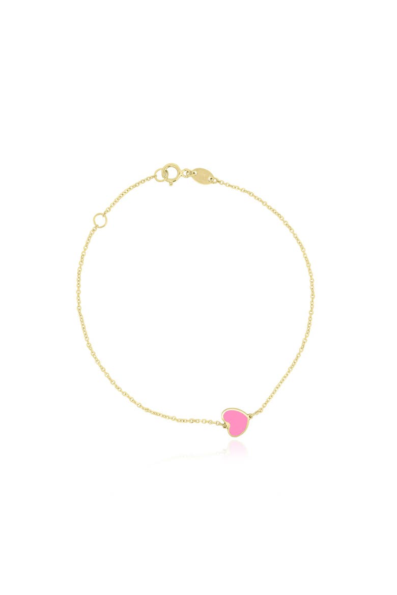 Mini Bubblegum Pink Single Heart Bracelet, Main, color, Bubblegum Pink