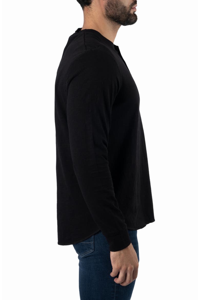 Long Sleeve Henley T-Shirt, Alternate, color, BLACK
