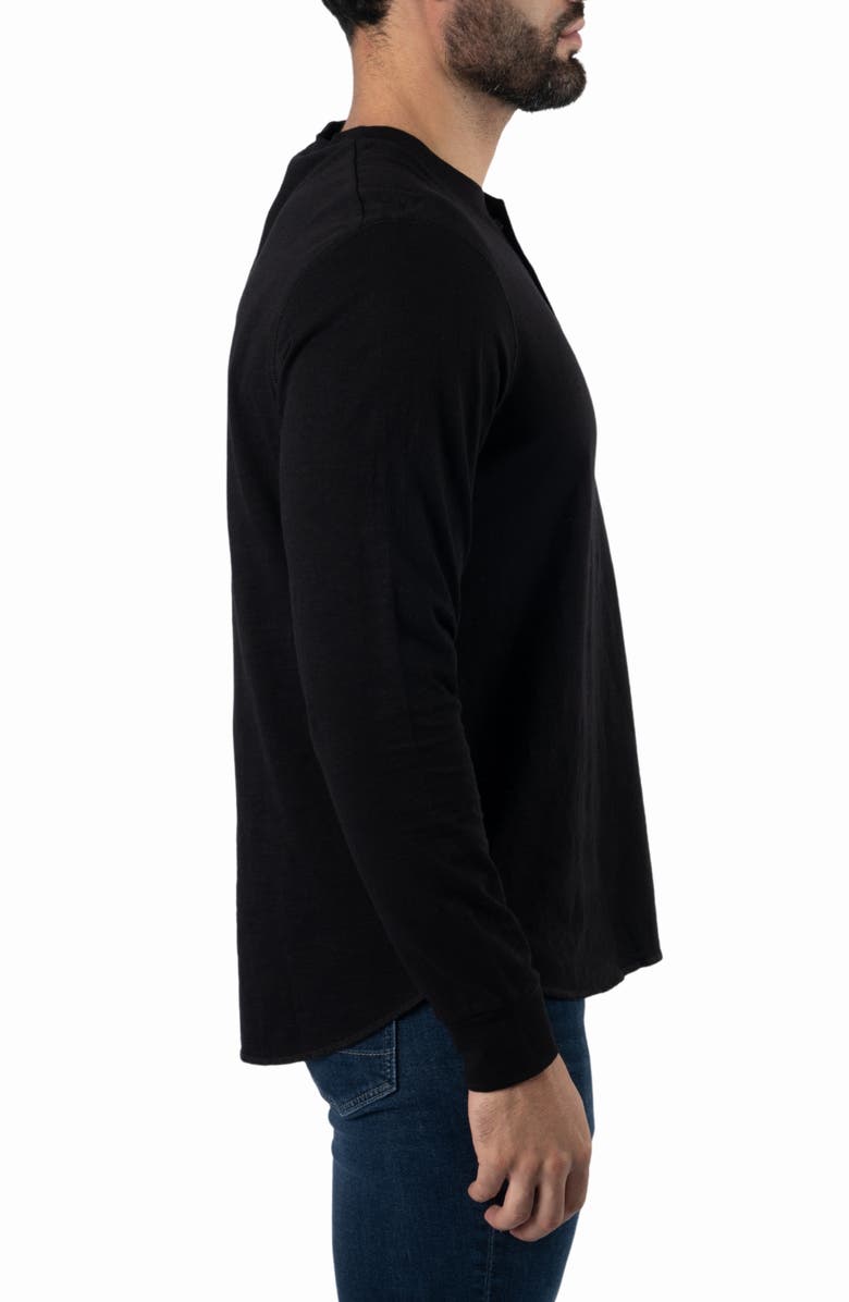 Jared Lang Long Sleeve Henley T-Shirt, Alternate, color, Black