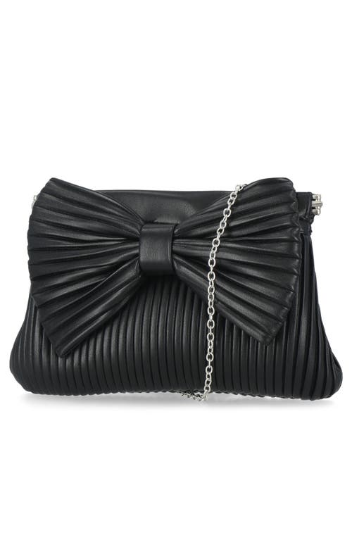 Jessica Mcclintock Vivienne Pleated Bow Faux Leather Clutch