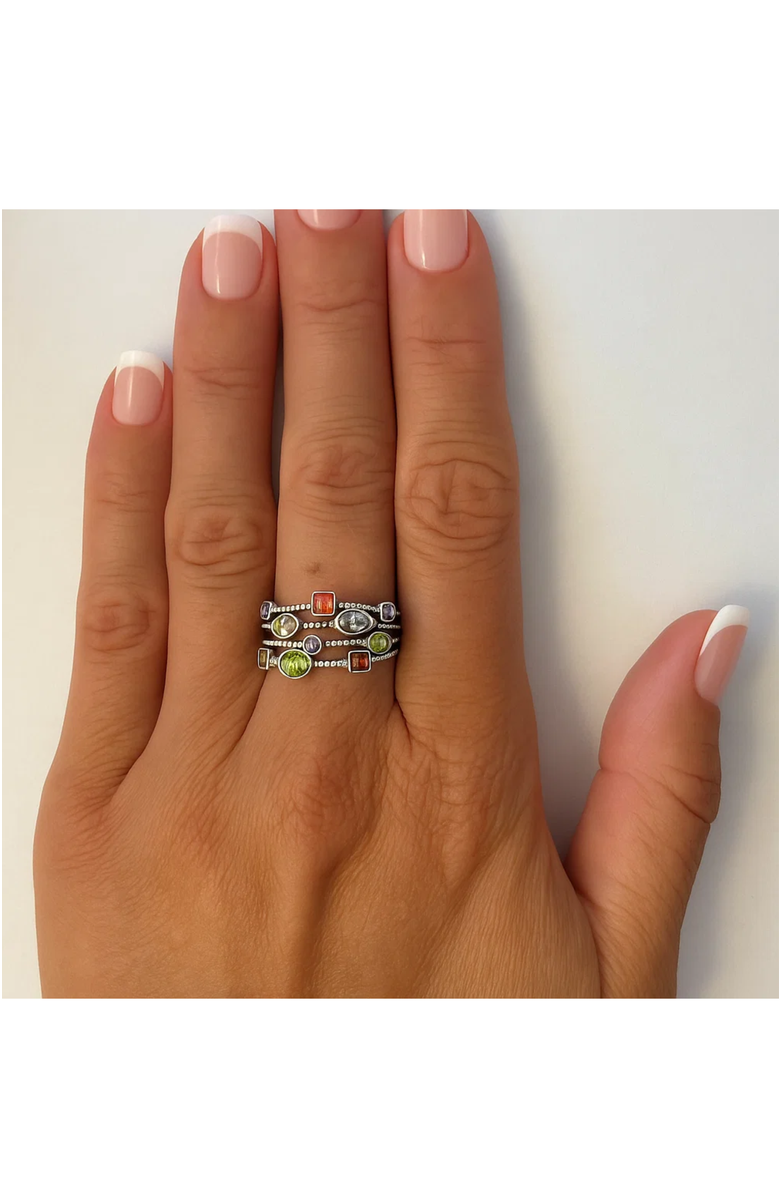 DLORIA Multicolor Ring, Alternate, color, Silver