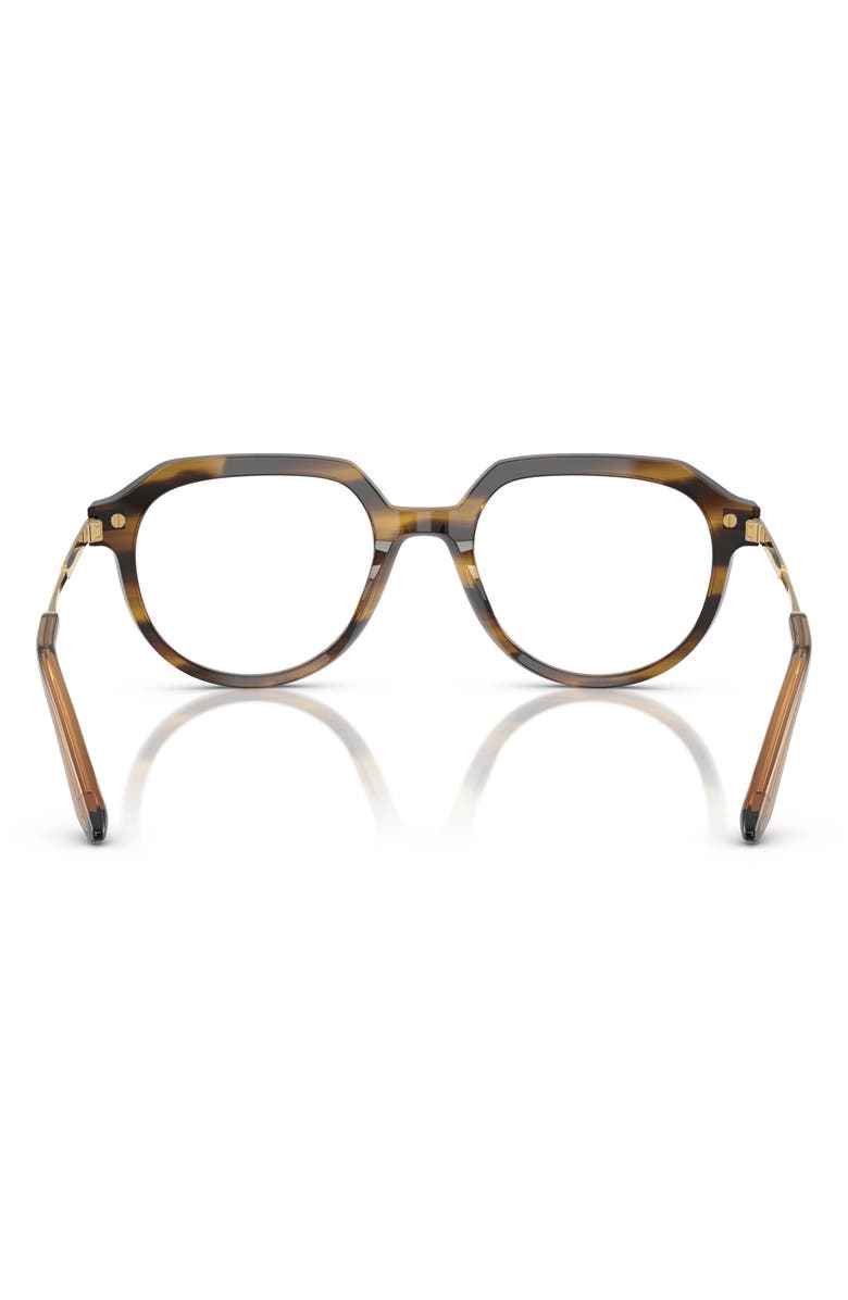 Dolce&Gabbana 53mm Round Optical Glasses, Alternate, color, Dark Brown