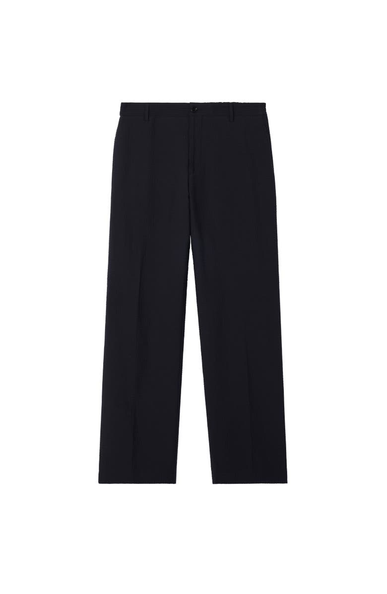 Burberry Cotton Linen Tailored Trousers, Alternate, color, Navy