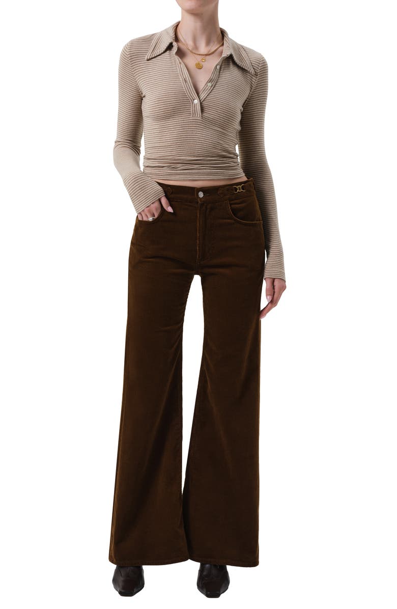 Citizens of Humanity Shaea Polo Top, Alternate, color, Chiltern Oatmeal