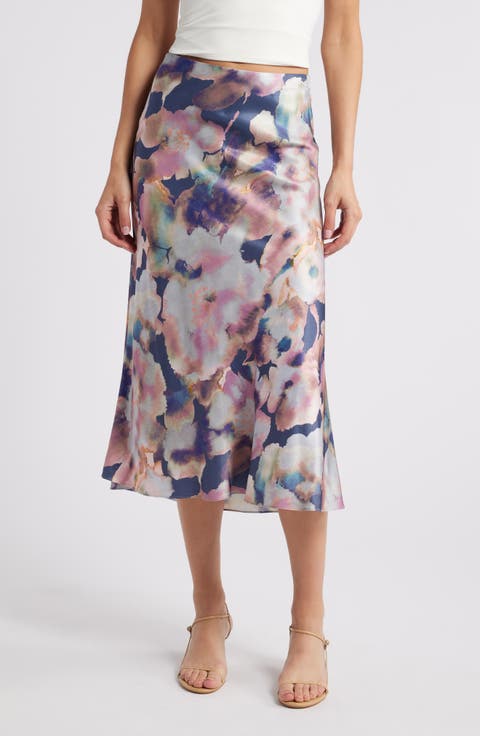 Anya Satin Midi Skirt