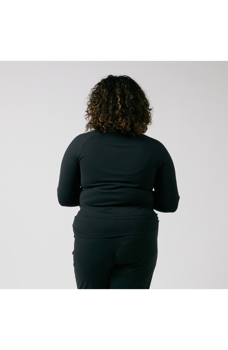 TomboyX Long Sleeve Quarter Zip Top, Alternate, color, Black