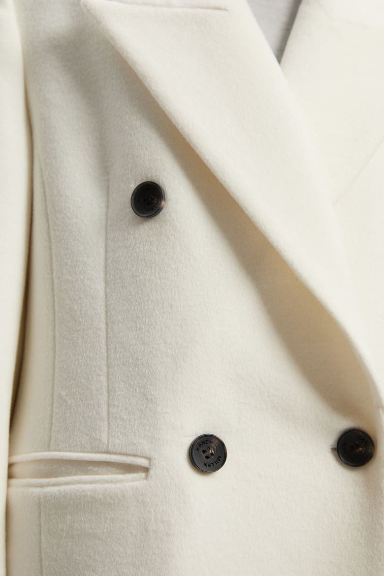Brushed Wool Double Breasted Maxi Coat, Alternate, color, Ivory