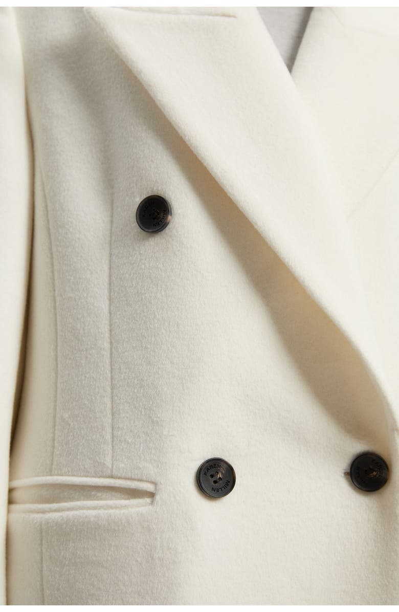 Karen Millen Brushed Wool Double Breasted Maxi Coat, Alternate, color, Ivory