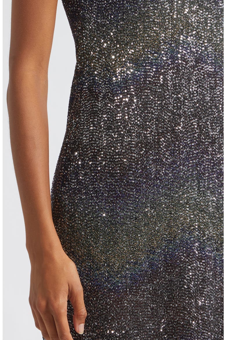 Sequin Metallic Minidress, Alternate, color, DARK GREY SEQUIN