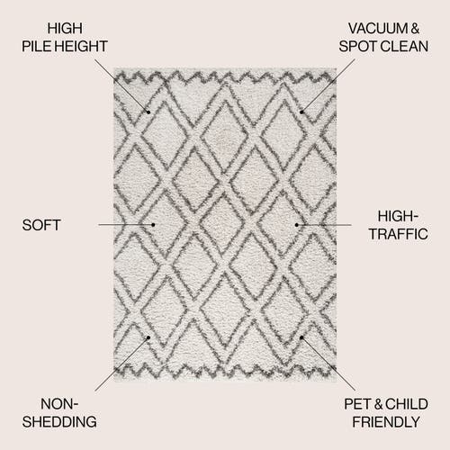 Jonathan Y Soller Diamond Trellis Shag Area Rug In Beige/dark Gray