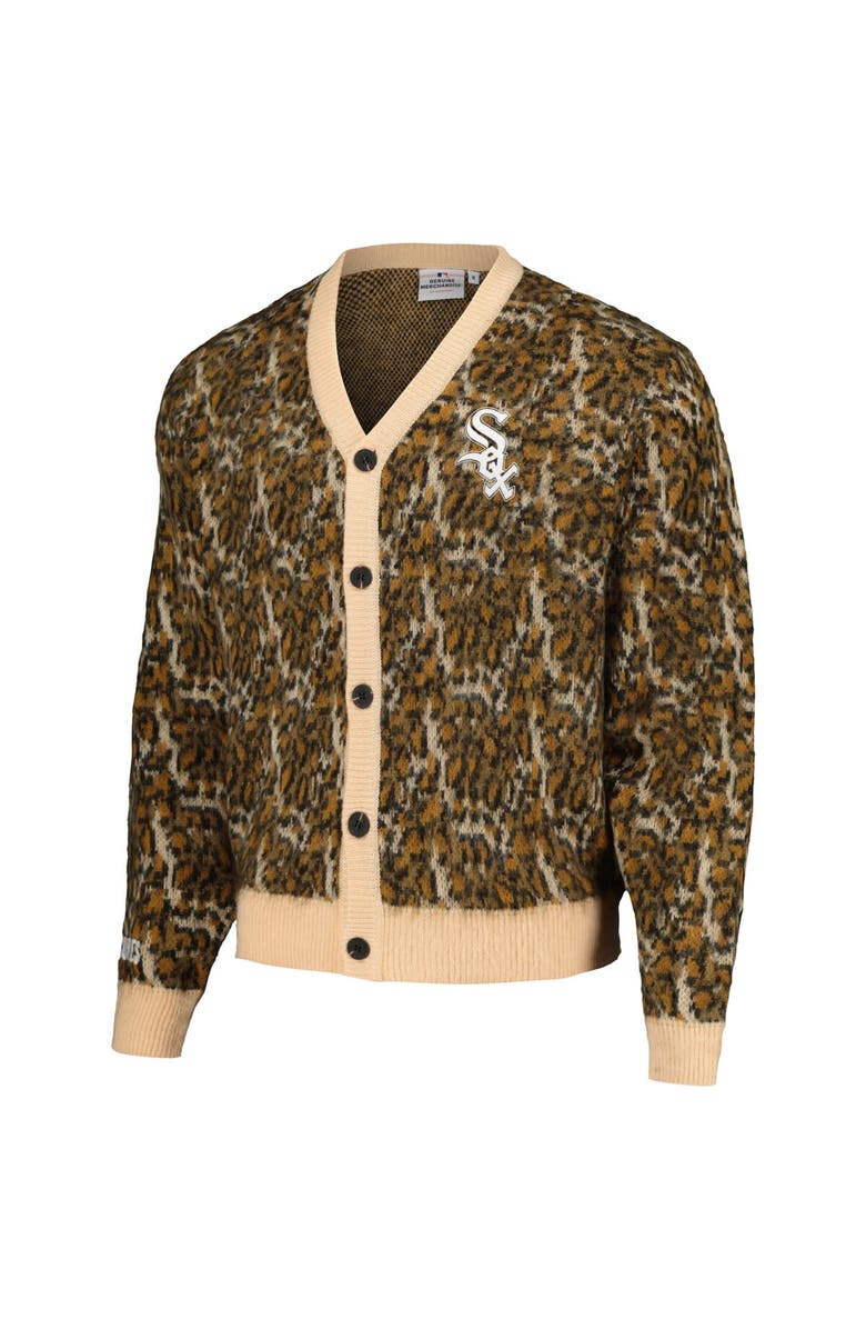 PLEASURES Men's PLEASURES Brown Chicago White Sox Cheetah Cardigan Button-Up Sweater, Alternate, color, Brown