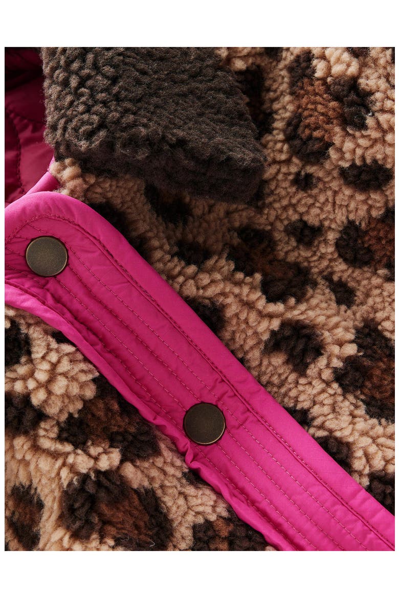 Kids' Reversible Quilted Borg Jacket, Alternate, color, LEOPARD MULTI