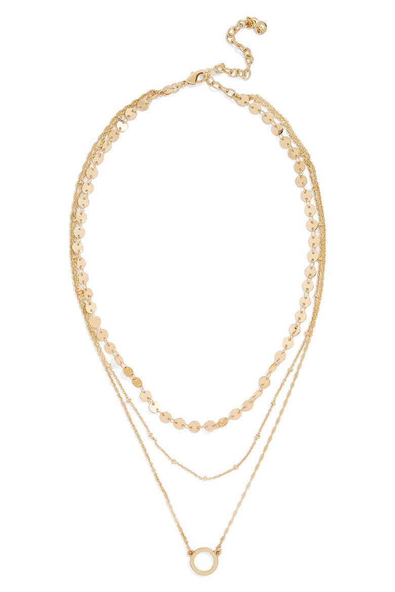 Adrielle Triple Strand Necklace, Main, color, GOLD