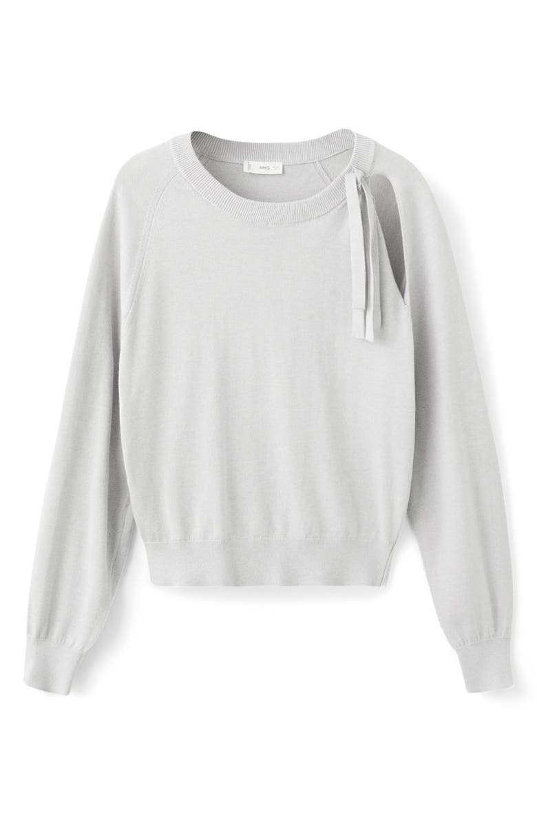 MANGO TEEN Tie Neck Cotton Sweater, Alternate, color,