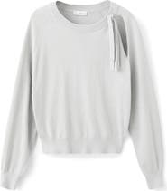 MANGO TEEN Tie Neck Cotton Sweater