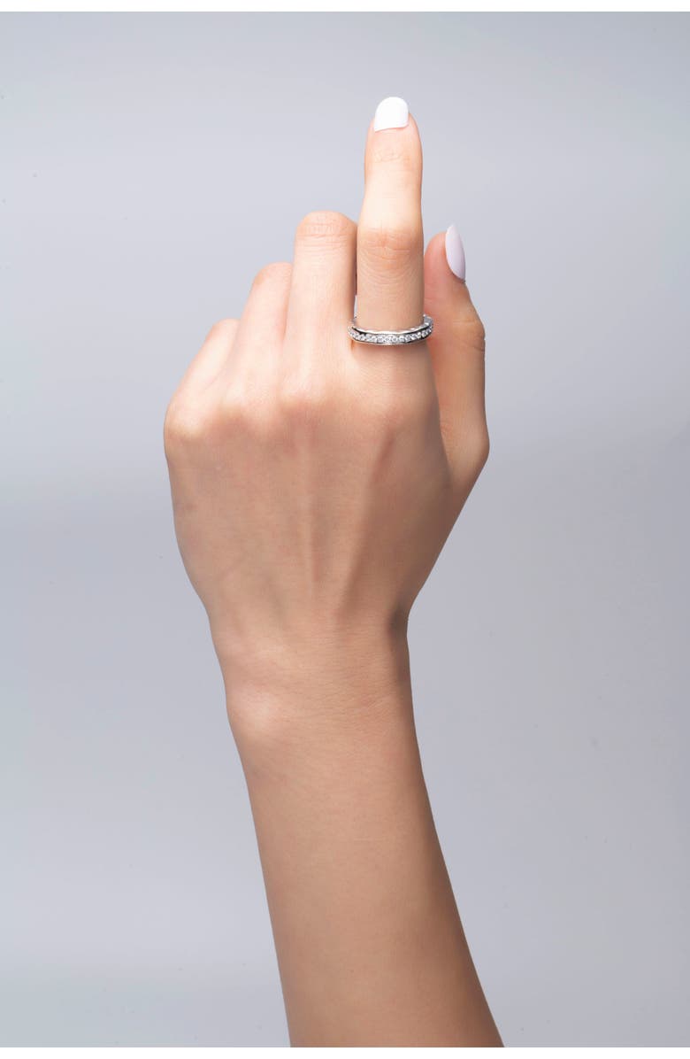 Classicharms Sophie Molten Eternity Stackable Ring, Alternate, color, Silver