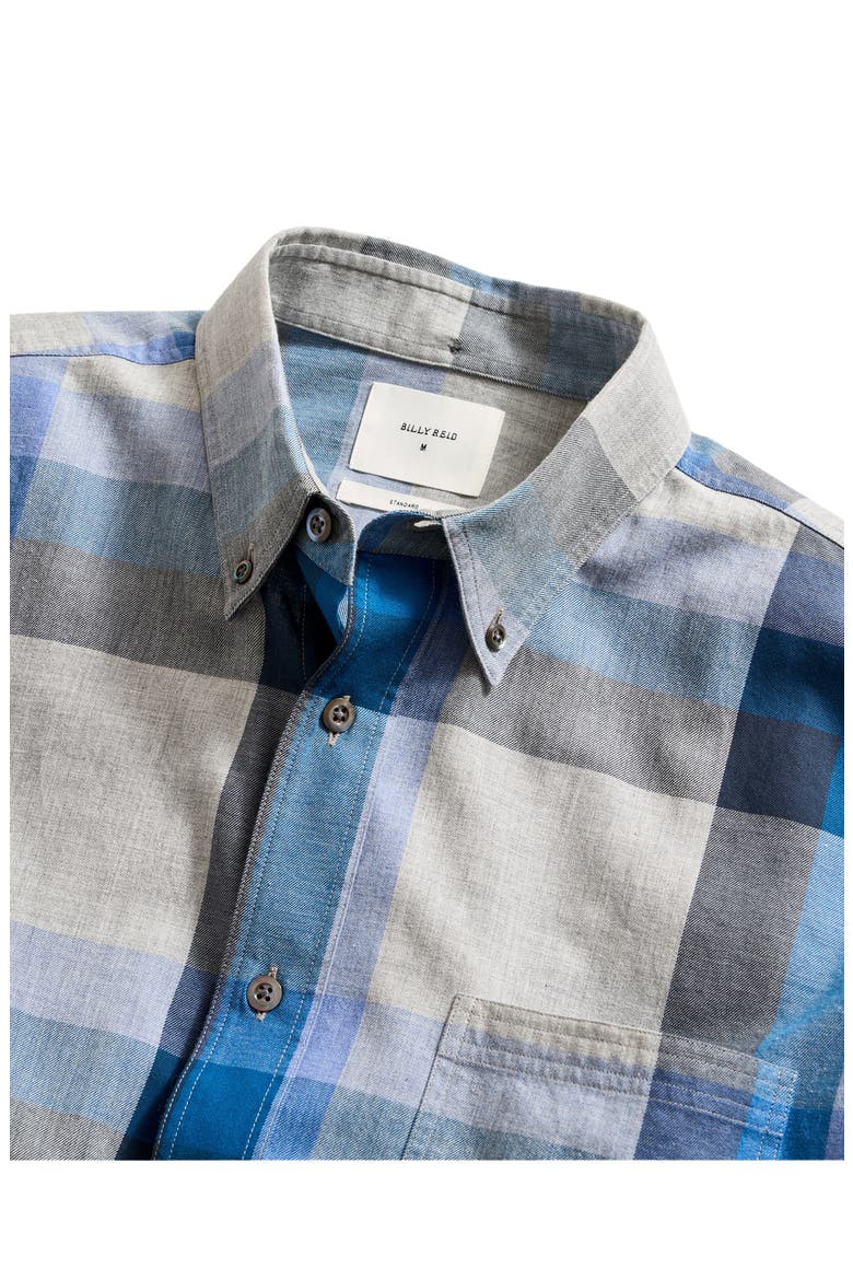 Plaid Cotton Button-Down Shirt, Alternate, color, BLUE MULTI