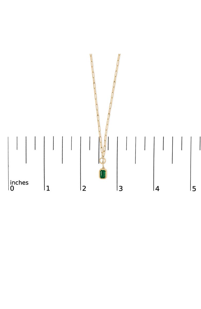 Haus of Brilliance 10K Yellow Gold Emerald Cut 6x4 MM Green Emerald Solitaire Pendant Necklace, Alternate, color, Yellow