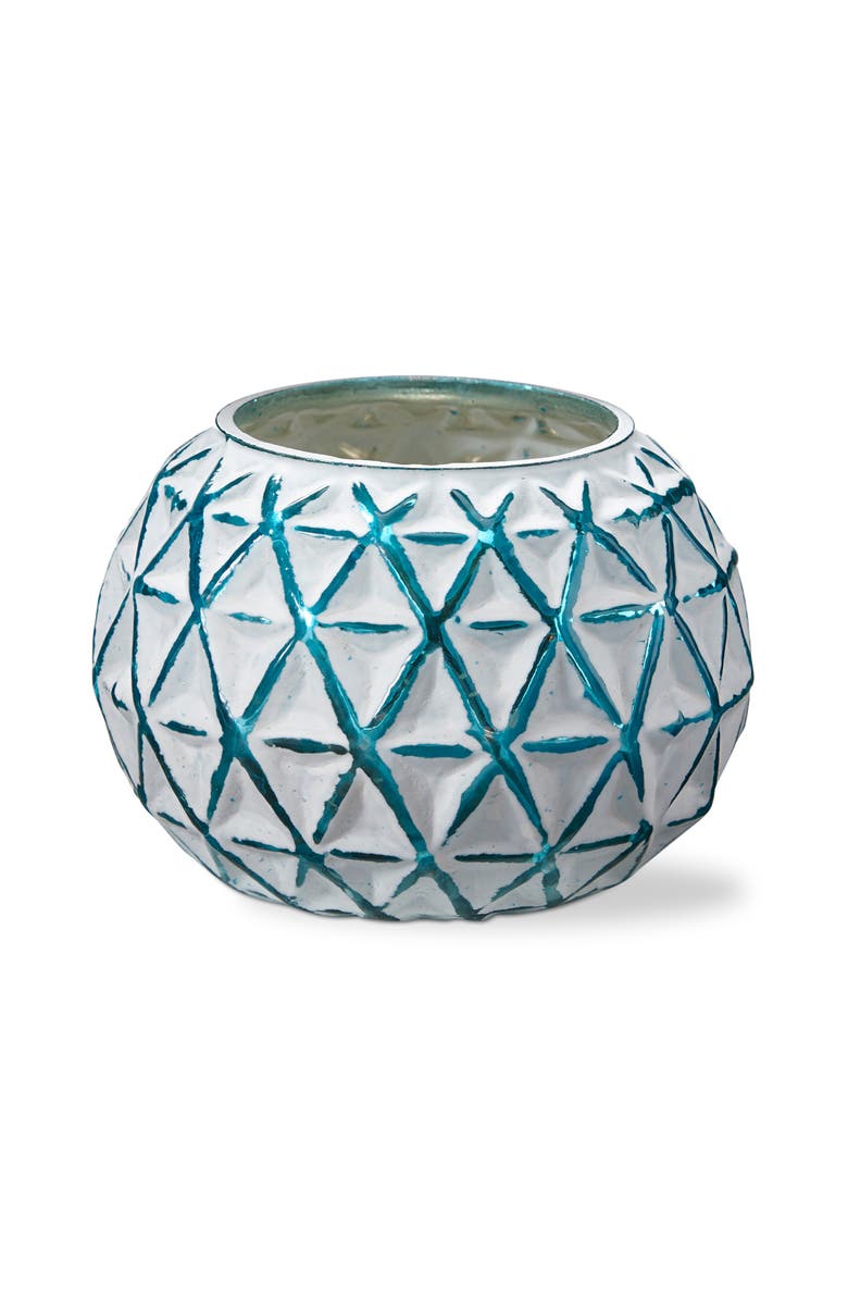 tag Alina Coastal Turquoise White Tealight Candle Holder, Main, color, Blue