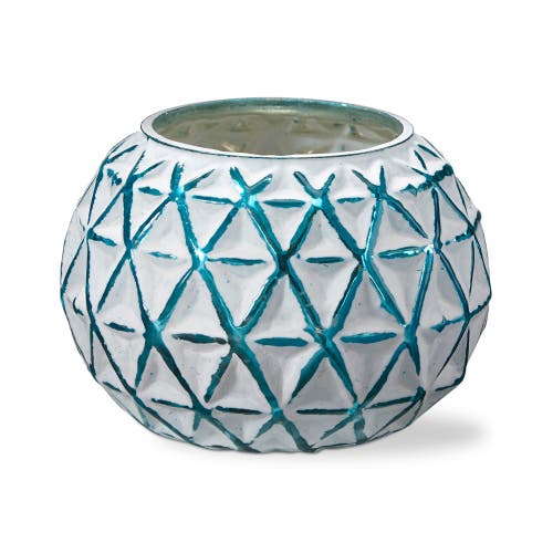 Tag Alina Coastal Turquoise White Tealight Candle Holder In Blue