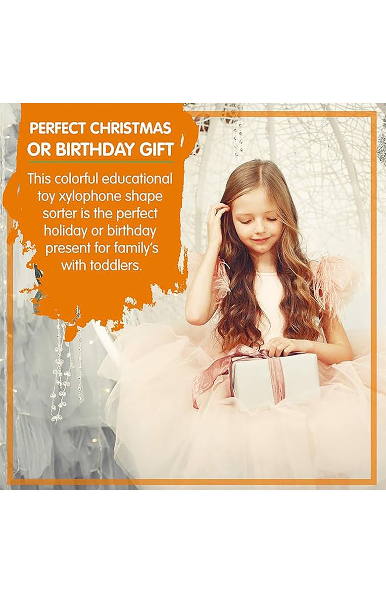 Leo & Friends Pound & Tap Xylophone with Slide-Out Xylophone, Hammer, and Bright Colors, Alternate, color, Red