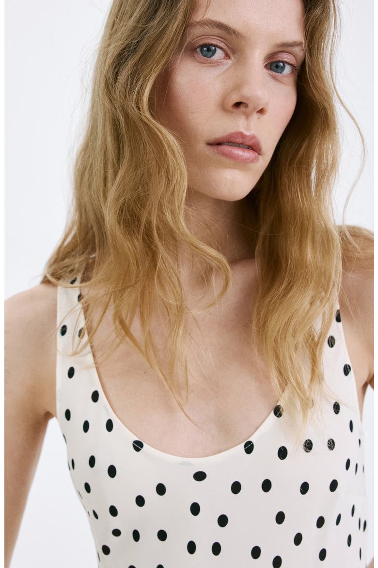 Taby 2 Polka Dot Sleeveless Dress, Alternate, color, OFF WHITE