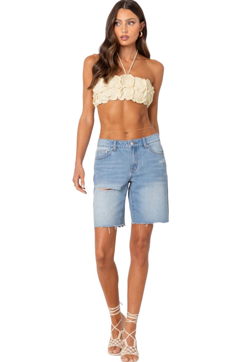 Flower Girl Crochet Halter Top, Alternate, color, CREAM