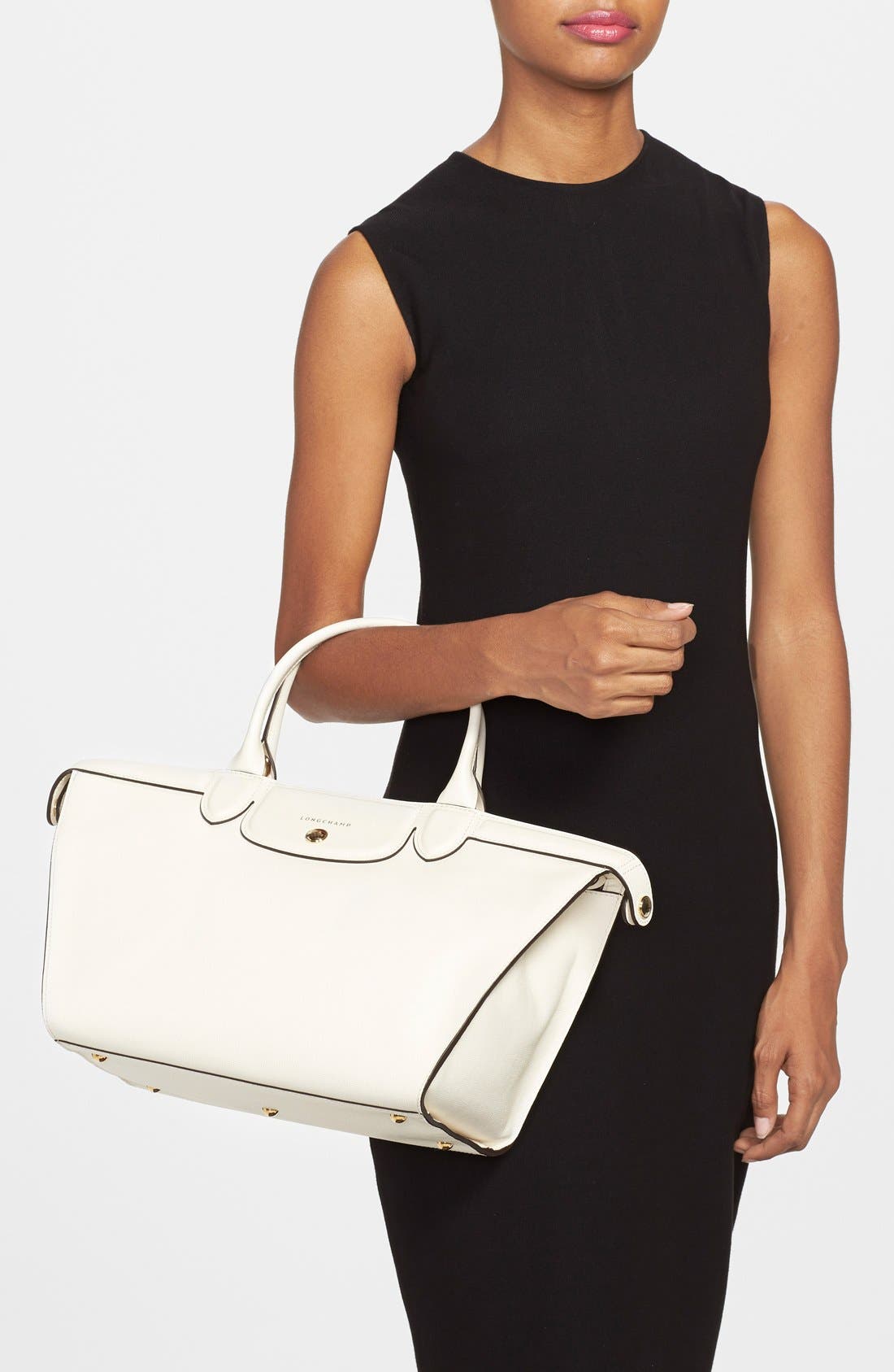 Longchamp Le Pliage Heritage Leather Satchel, Alternate, color, 