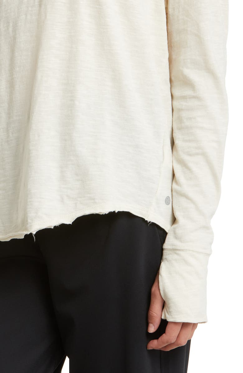 Zella Relaxed Washed Long Sleeve Slub Tee, Alternate, color, Grey Moonbeam