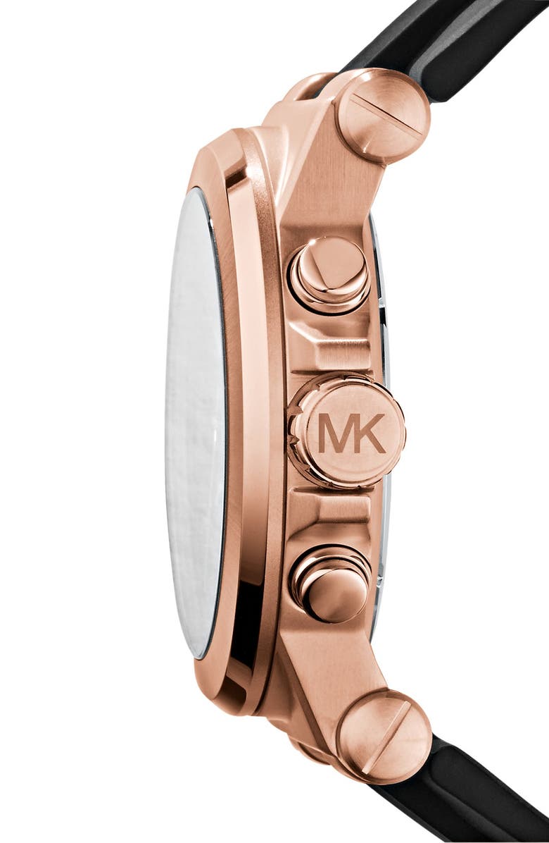 Michael Kors Chronograph Watch, 45mm, Alternate, color, Rose Gold/ Black