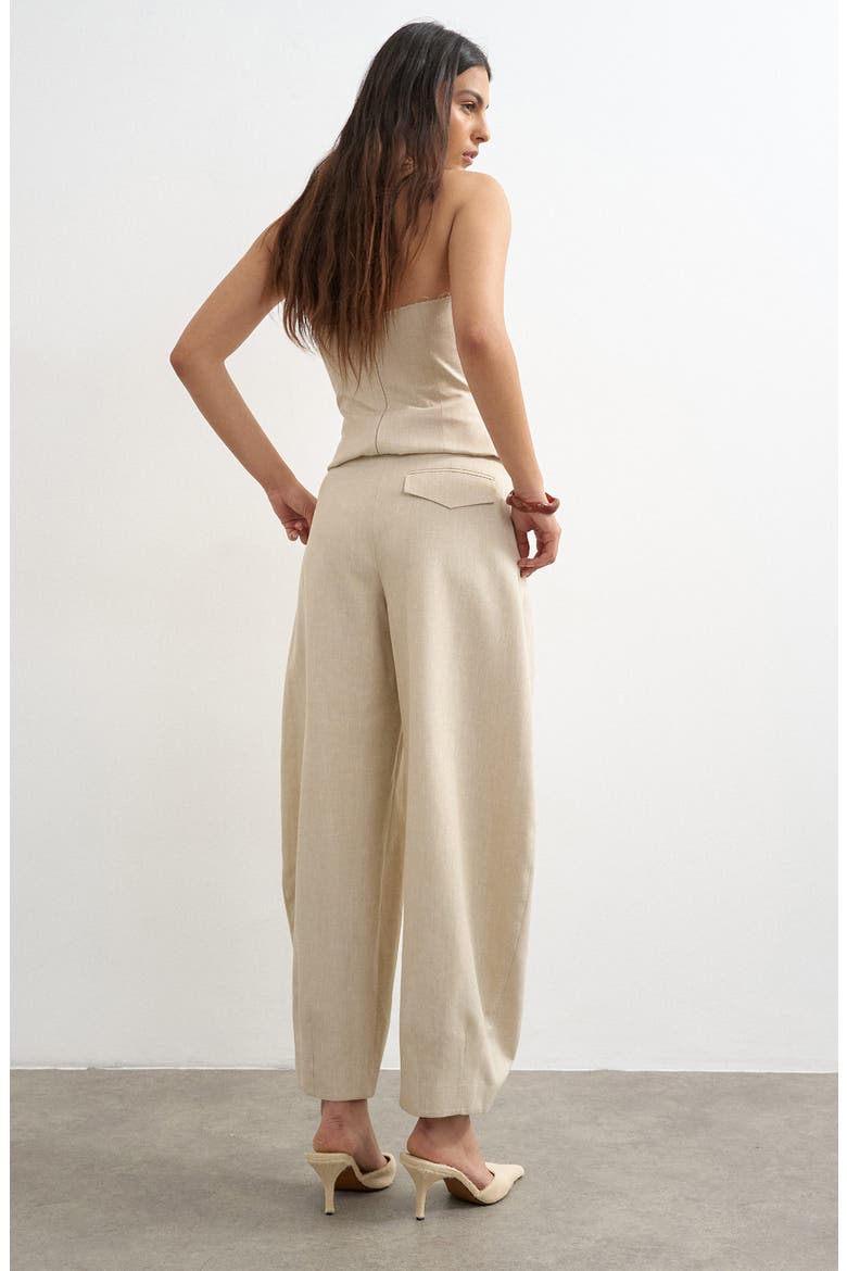 Pleated Barrel Pants, Alternate, color, STONE