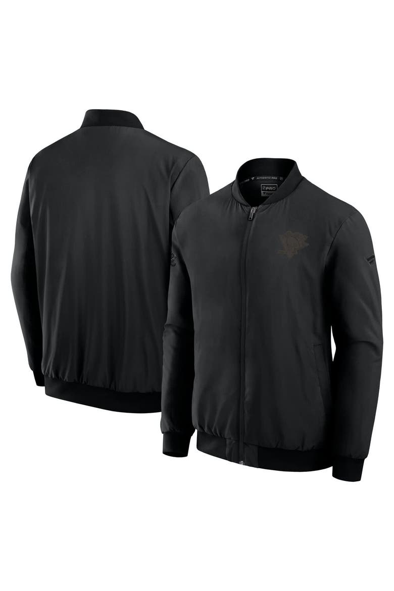 Men's Fanatics Black Pittsburgh Penguins Authentic Pro Road Lightweight Full-Zip Bomber Jacket, Alternate, color, Black