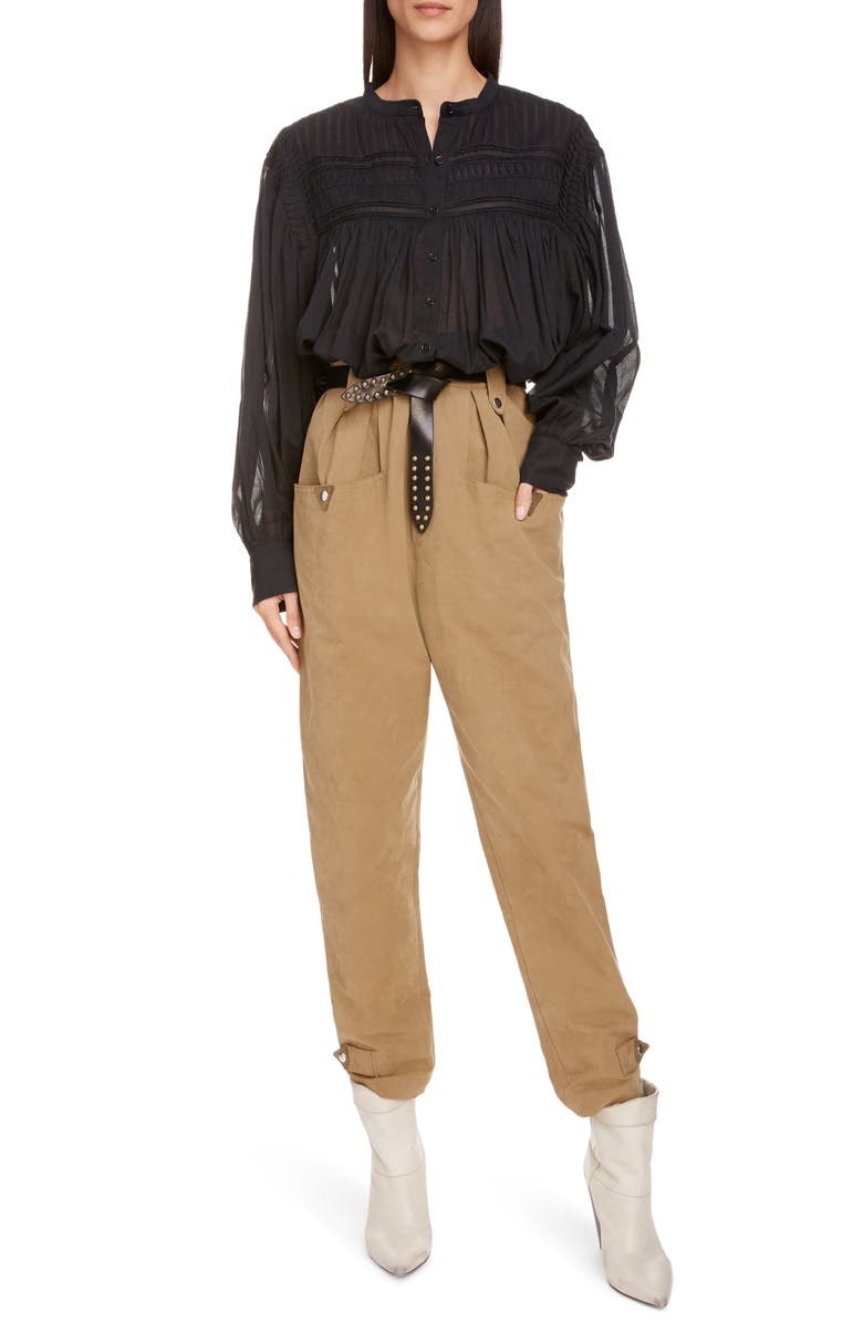 Isabel Marant Étoile Maria Plalia Pintuck Cotton Blouse, Main, color,