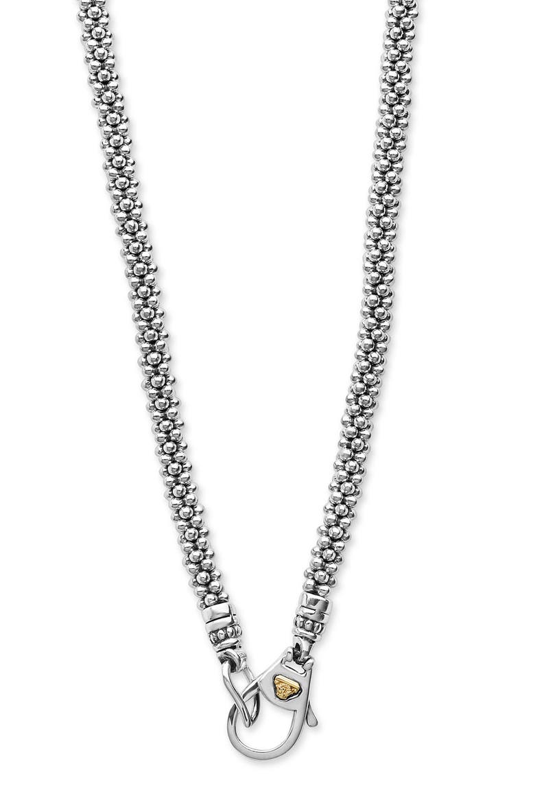 Two-Tone Black Ceramic Caviar Diamond Necklace, Alternate, color, TWO TONE