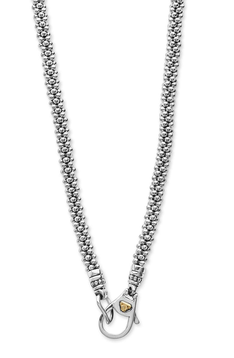 LAGOS Two-Tone Black Ceramic Caviar Diamond Necklace, Alternate, color, Two Tone