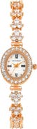 Danecraft Crystal Mother-of-Pearl Quartz Bracelet Watch, 20mm x 23mm