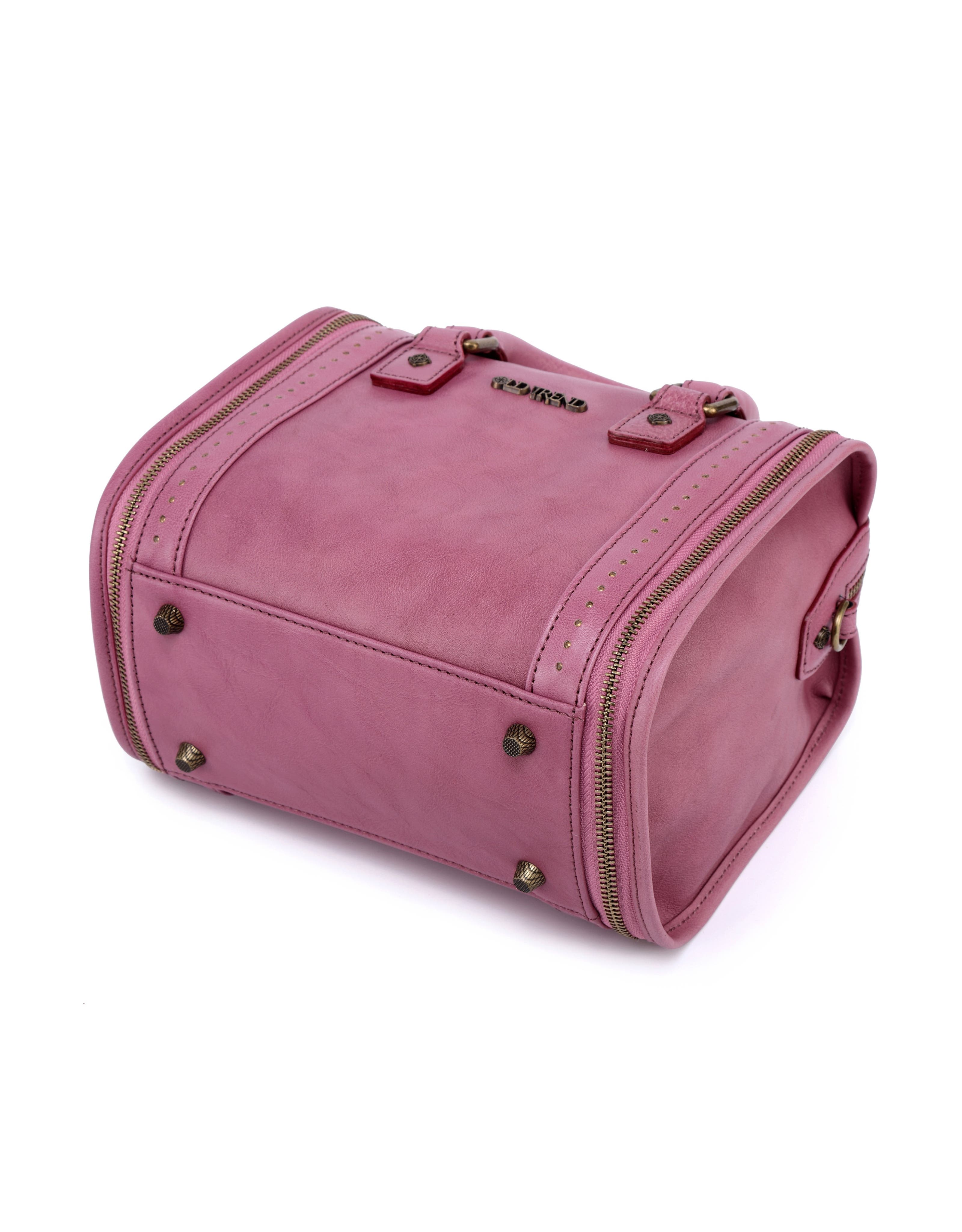 Mini Trunk Genuine Leather Structured Crossbody, Alternate, color, Orchid