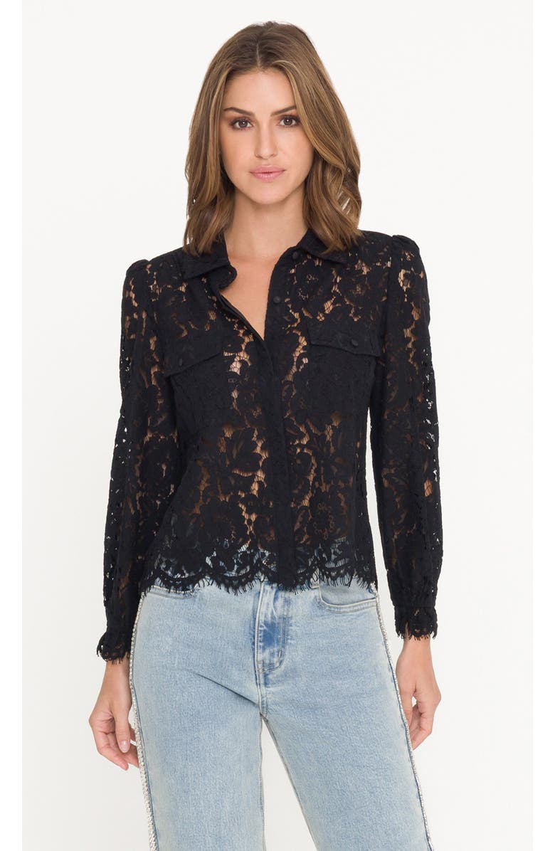 Generation Love Lina Lace Shirt, Alternate, color, Black