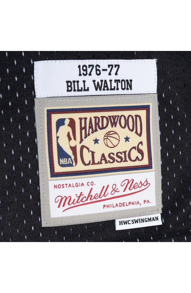 Mitchell & Ness Men's Mitchell & Ness Bill Walton Red/Black Portland Trail Blazers Hardwood Classics 1976/77 Split Swingman Jersey, Alternate, color, 