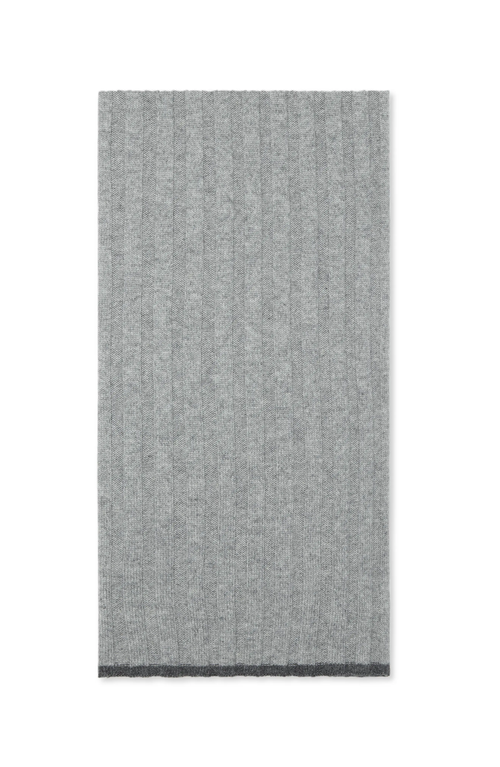 Brunello Cucinelli Cashmere Rib-knit Scarf In Gray