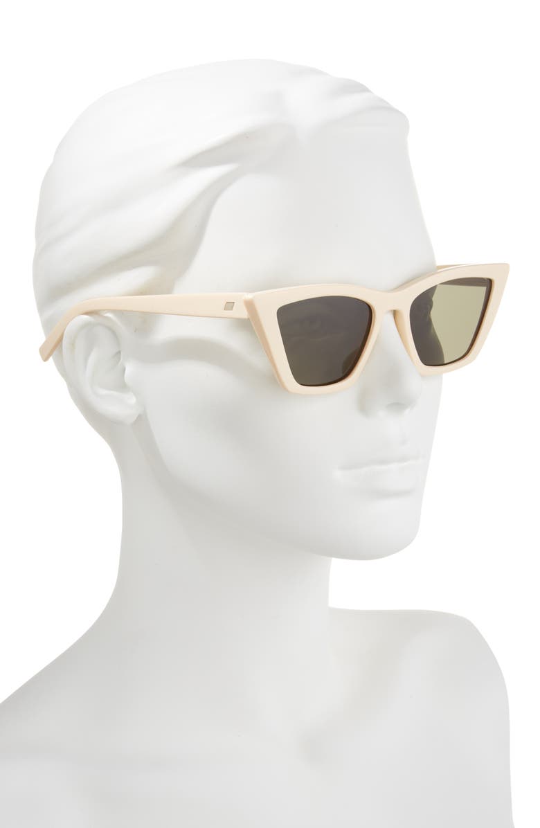Le Specs Velodrome 54mm Gradient Cat Eye Sunglasses, Alternate, color, Off White / Khaki