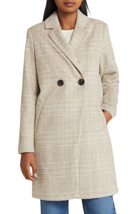 Windowpane Plaid Coat