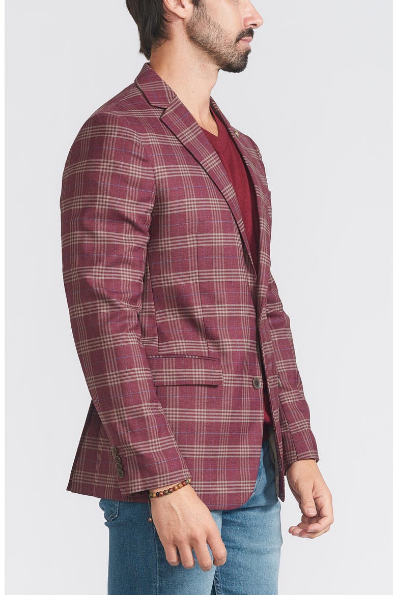 Plaid Print Wool Blend Sport Coat, Alternate, color, RUST