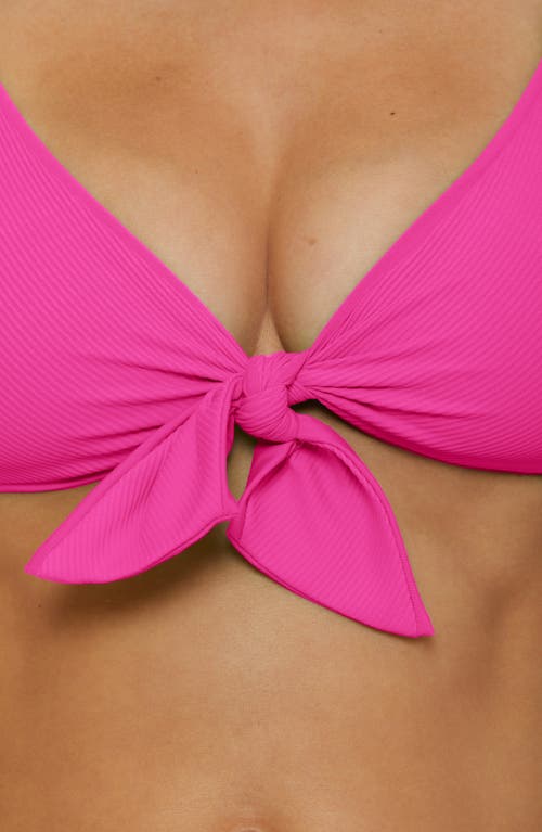 Becca Buckle Reversible Bikini Top In Fuchsia