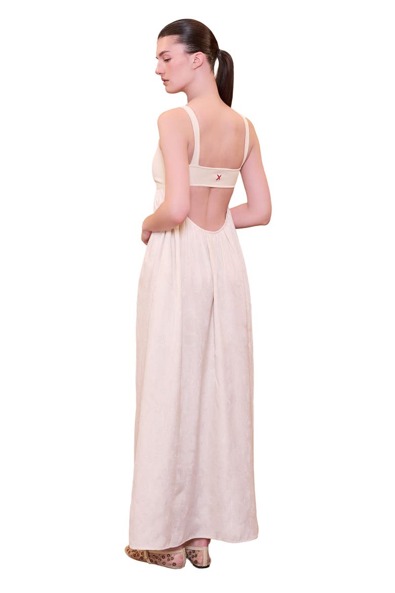 Daydreamers Strappy Maxi Dress With Knit Top, Alternate, color, Beige