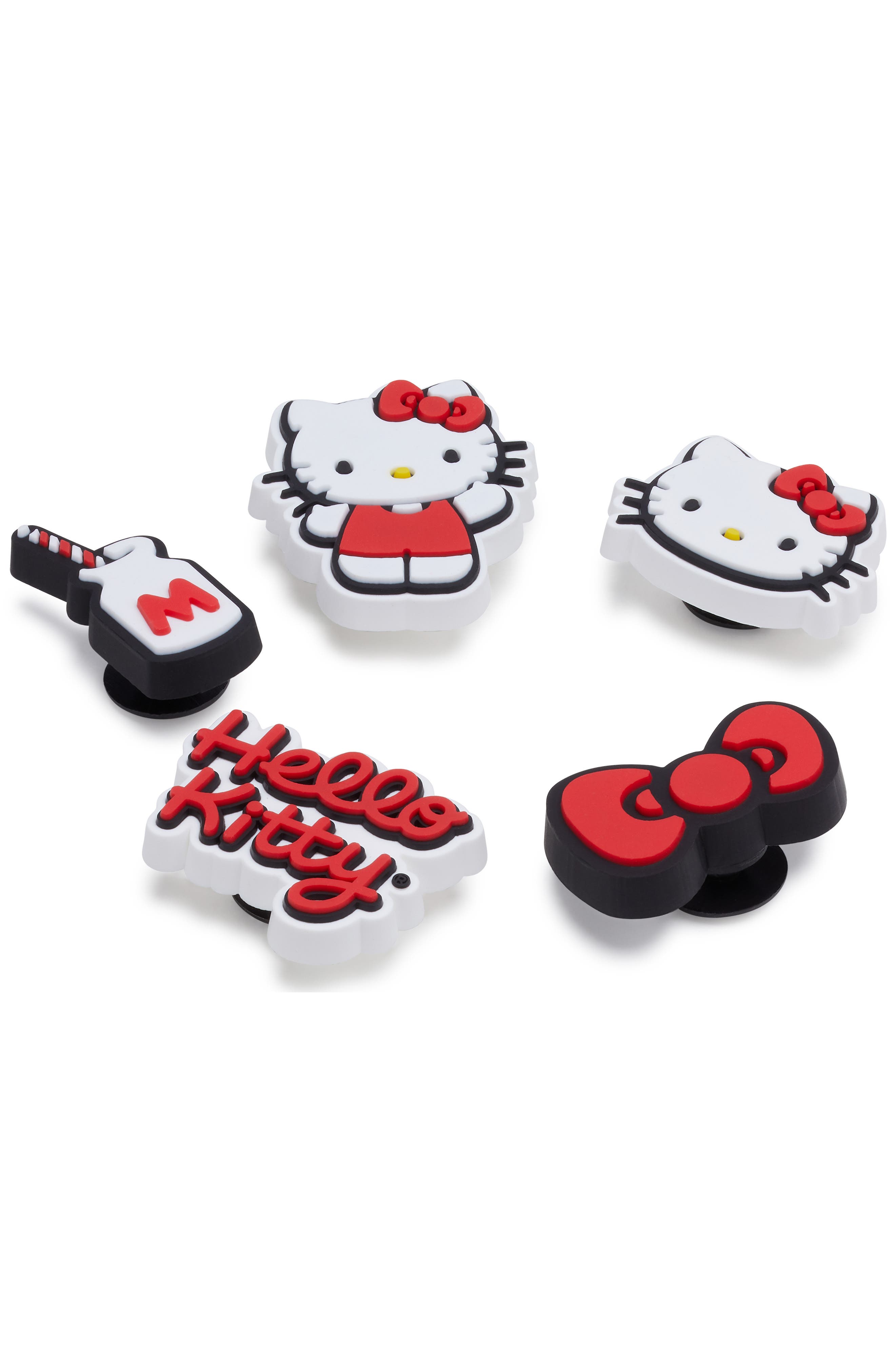 x Hello Kitty 5-Pack Jibbitz Shoe Charms, Alternate, color, WHITE
