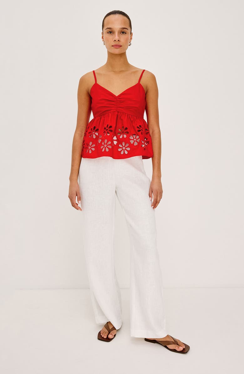 Rails Meru Embroidered Cotton Camisole, Alternate, color, Scarlet