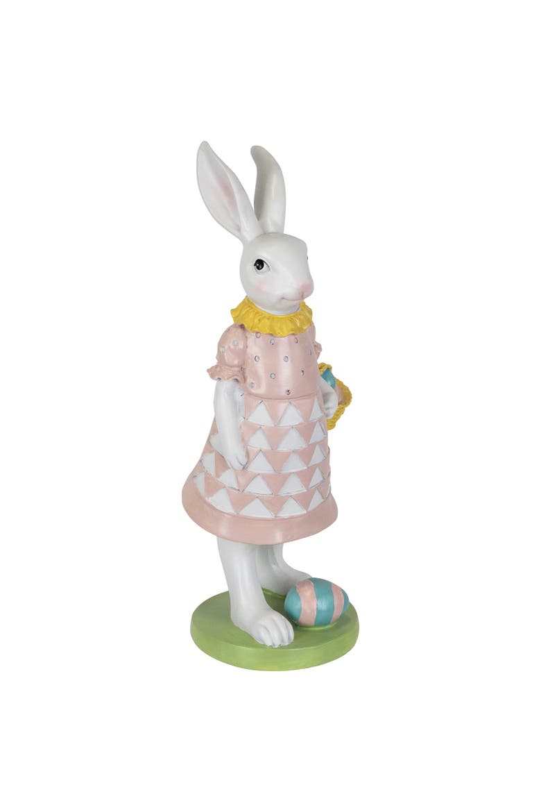 Girl Bunny with Easter Basket Outdoor Garden Statue - 12", Alternate, color, Pink