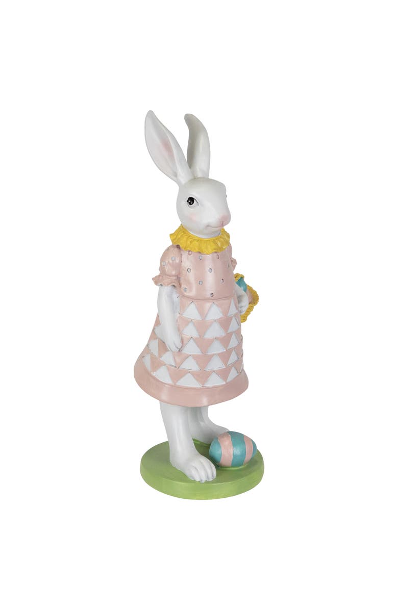 Northlight Girl Bunny with Easter Basket Outdoor Garden Statue - 12", Alternate, color, Pink